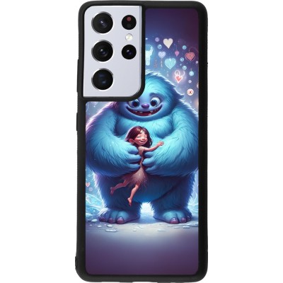 Coque Samsung Galaxy S21 Ultra 5G - Silicone rigide noir Valentine 2024 Fluffy Love