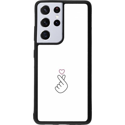 Samsung Galaxy S21 Ultra 5G Case Hülle - Silikon schwarz Valentine 2024 heart by Millennials