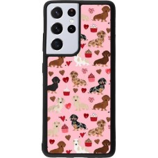 Samsung Galaxy S21 Ultra 5G Case Hülle - Silikon schwarz Valentine 2024 puppy love