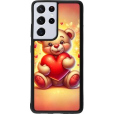 Samsung Galaxy S21 Ultra 5G Case Hülle - Silikon schwarz Valentin 2024 Teddy Liebe