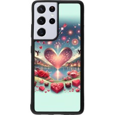 Coque Samsung Galaxy S21 Ultra 5G - Silicone rigide noir Valentine 2025 Chic
