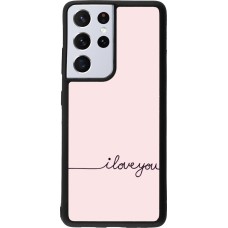 Samsung Galaxy S21 Ultra 5G Case Hülle - Silikon schwarz Valentine 2023 i love you writing