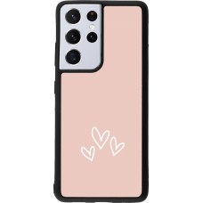 Samsung Galaxy S21 Ultra 5G Case Hülle - Silikon schwarz Valentine 2023 three minimalist hearts