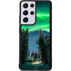 Samsung Galaxy S21 Ultra 5G Case Hülle - Silikon schwarz Winter 22 Northern Lights