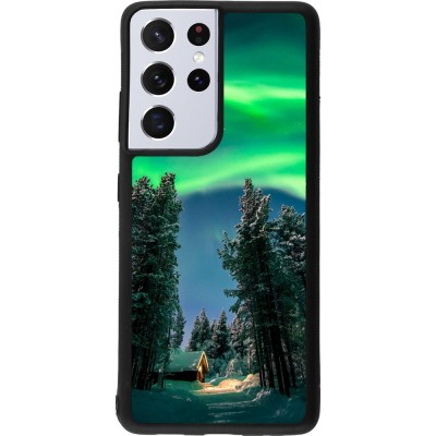 Samsung Galaxy S21 Ultra 5G Case Hülle - Silikon schwarz Winter 22 Northern Lights