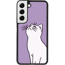 Coque Samsung Galaxy S22 - Chat sur fond violet
