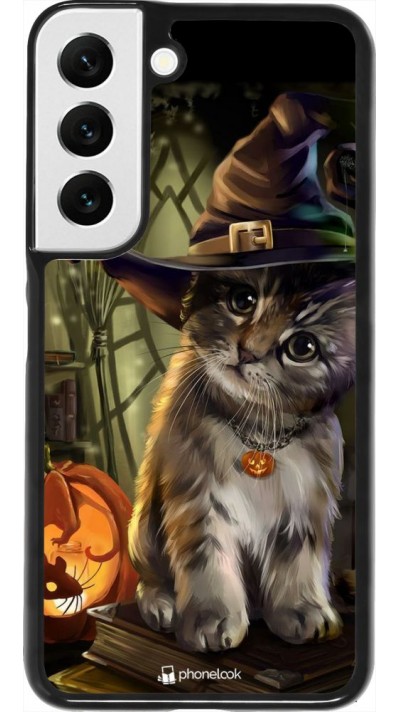 Hülle Samsung Galaxy S22 - Halloween 21 Witch cat