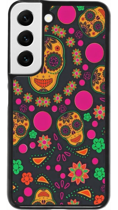 Samsung Galaxy S22 Case Hülle - Halloween 22 colorful mexican skulls
