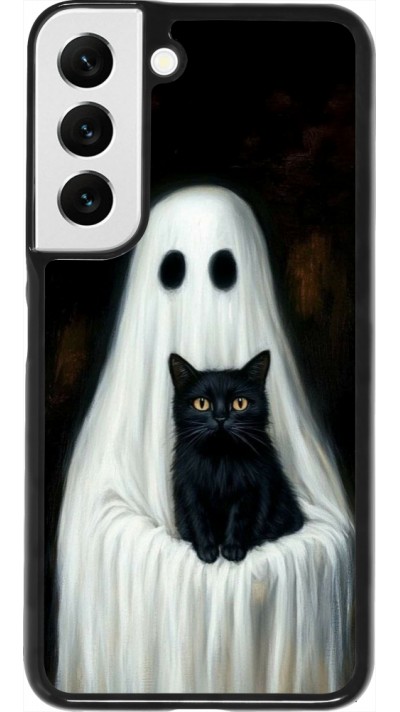 Samsung Galaxy S22 Case Hülle - Halloween 2025 Ghost with black cat