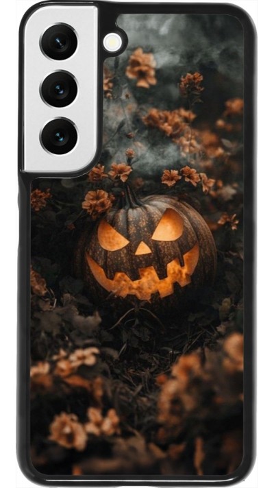 Samsung Galaxy S22 Case Hülle - Halloween 2025 Pumpkin with flowers