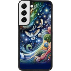 Coque Samsung Galaxy S22 - hibou volant floral