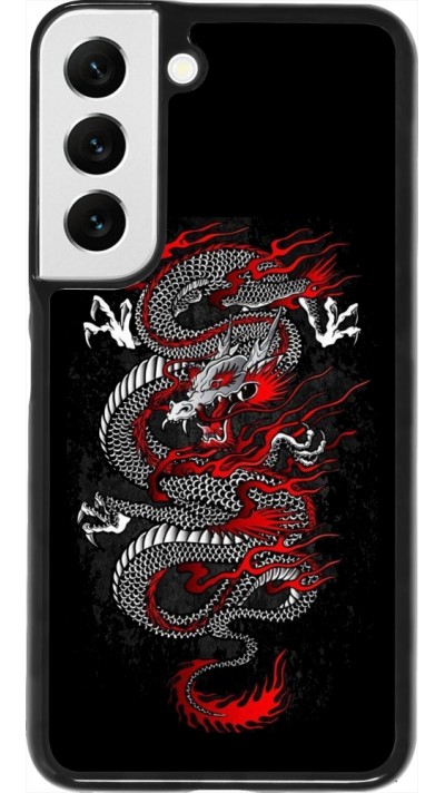 Samsung Galaxy S22 Case Hülle - Japanese style Dragon Tattoo Red Black