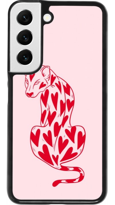 Coque Samsung Galaxy S22 - Leopard with hearts 2026