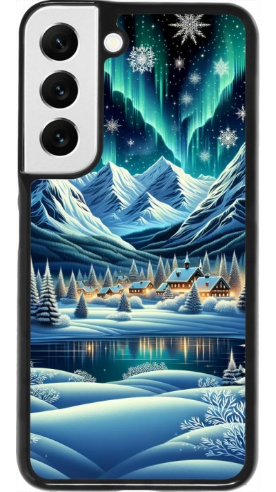 Coque Samsung Galaxy S22 - Snowy Mountain Village Lake night
