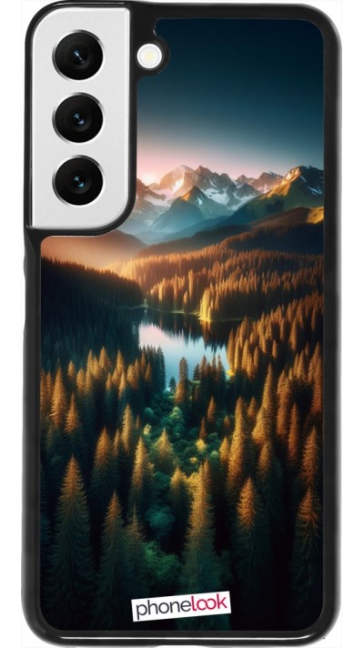 Samsung Galaxy S22 Case Hülle - Sonnenuntergang Waldsee