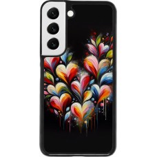 Coque Samsung Galaxy S22 - Valentine 2024 Coeur Noir Abstrait