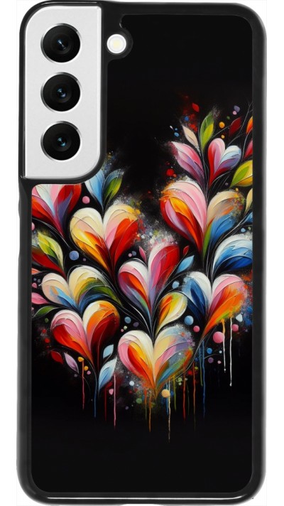 Coque Samsung Galaxy S22 - Valentine 2024 Coeur Noir Abstrait