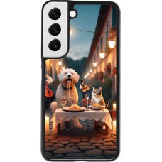 Coque Samsung Galaxy S22 - Valentine 2024 Dog & Cat Candlelight