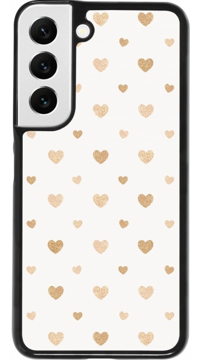 Coque Samsung Galaxy S22 - Valentine 2023 multiple gold hearts