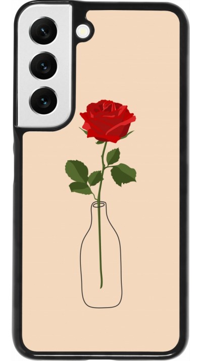 Coque Samsung Galaxy S22 - Valentine 2023 single rose in a bottle