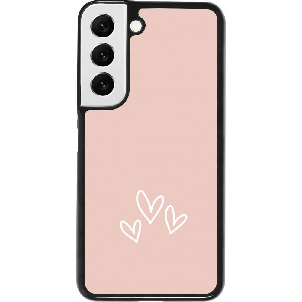 Samsung Galaxy S22 Case Hülle - Valentine 2023 three minimalist hearts