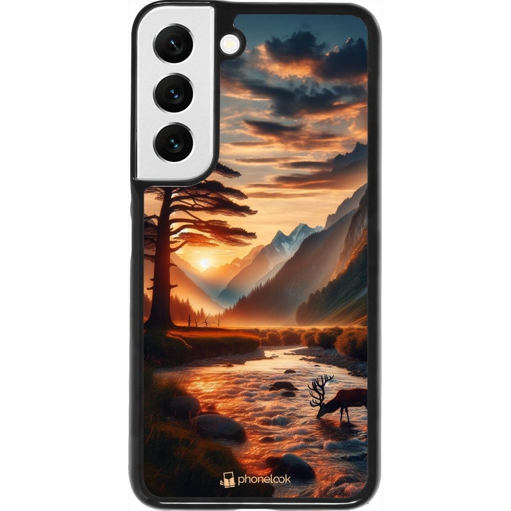 Coque Samsung Galaxy S22 - Valley Sunset Deer Tree