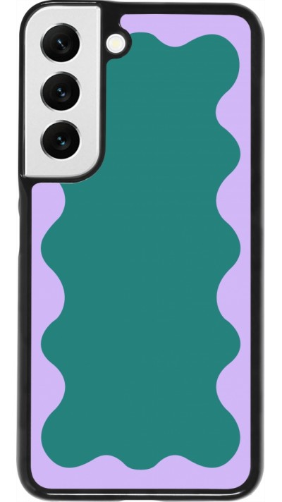 Coque Samsung Galaxy S22 - Wavy Rectangle Green Purple