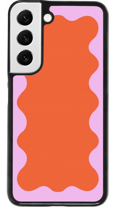 Samsung Galaxy S22 Case Hülle - Wavy Rectangle Orange Pink