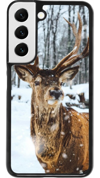 Coque Samsung Galaxy S22 - Winter 22 Cerf sous la neige