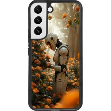 Coque Samsung Galaxy S22 - Silicone rigide noir Astronaut flowers 2025
