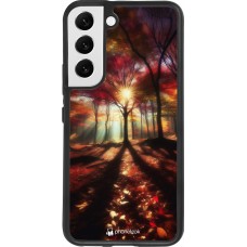 Coque Samsung Galaxy S22 - Silicone rigide noir Automne doré glare