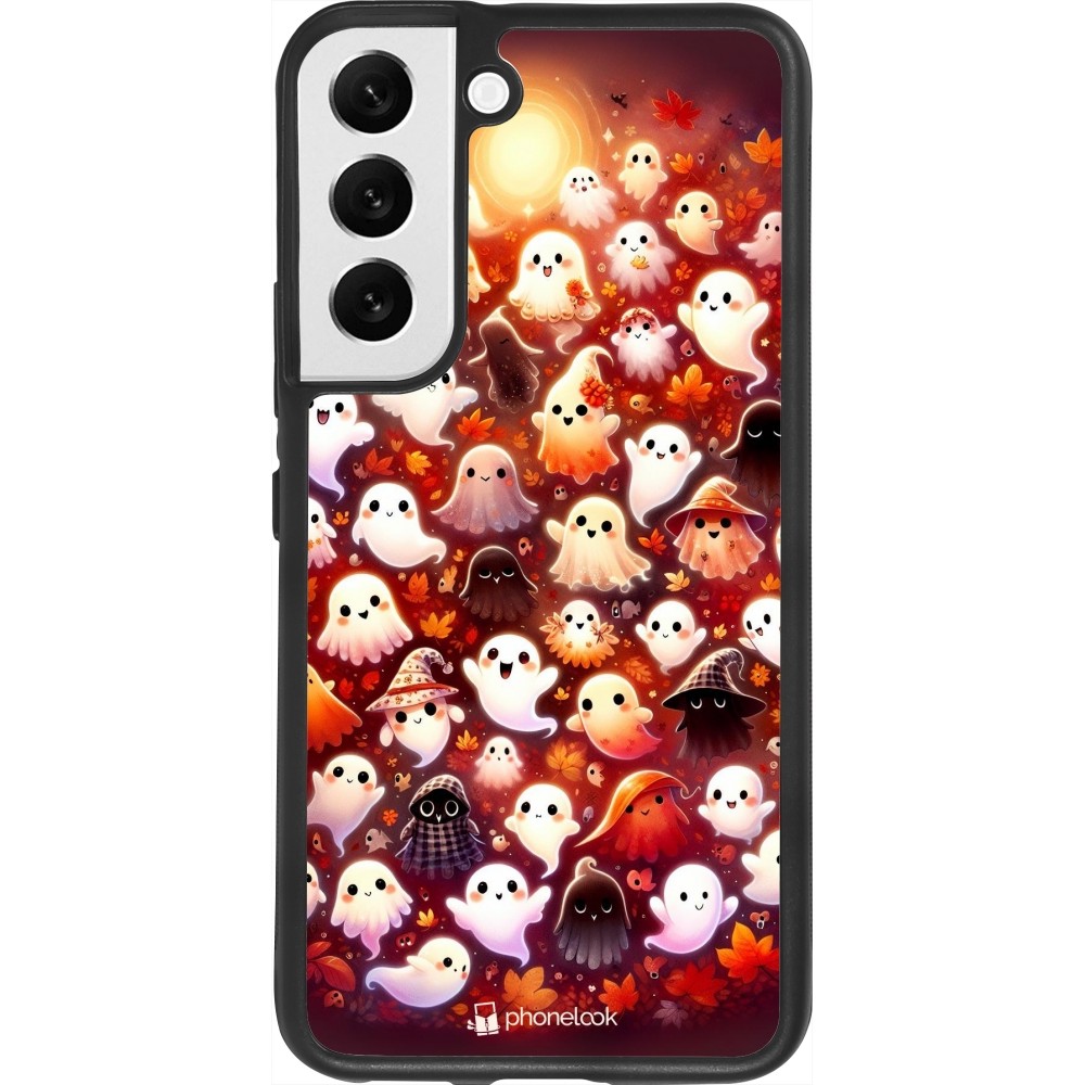 Coque Samsung Galaxy S22 - Silicone rigide noir Fantômes automne mignons