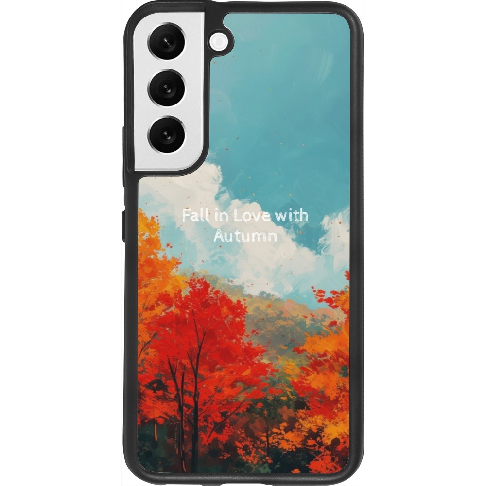 Coque Samsung Galaxy S22 - Silicone rigide noir Autumn 25 Fall in love
