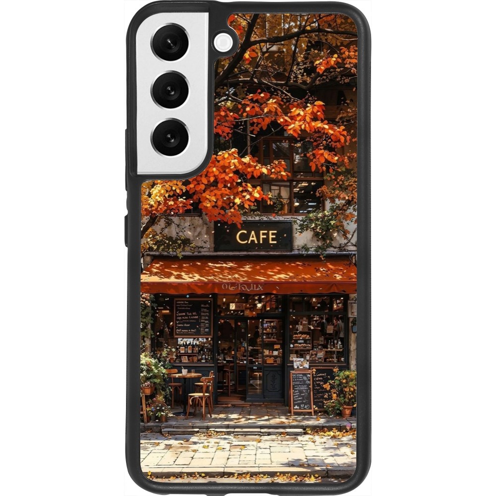 Coque Samsung Galaxy S22 - Silicone rigide noir Autumn 25 Coffee shop