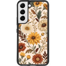 Coque Samsung Galaxy S22 - Silicone rigide noir Autumn 25 Flower pattern