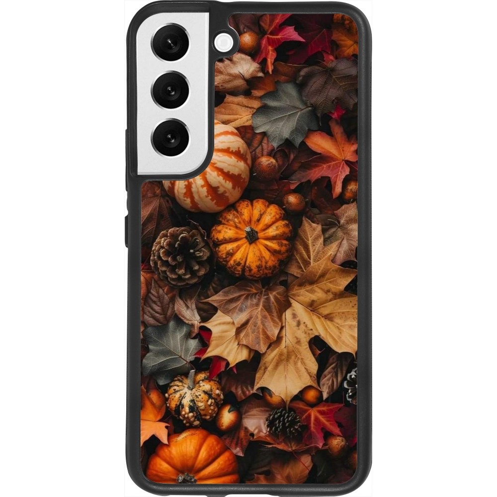 Coque Samsung Galaxy S22 - Silicone rigide noir Autumn 25 Pumpkin