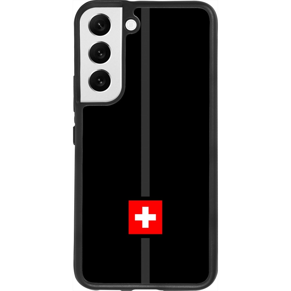 Coque Samsung Galaxy S22 - Silicone rigide noir Canton CH noir