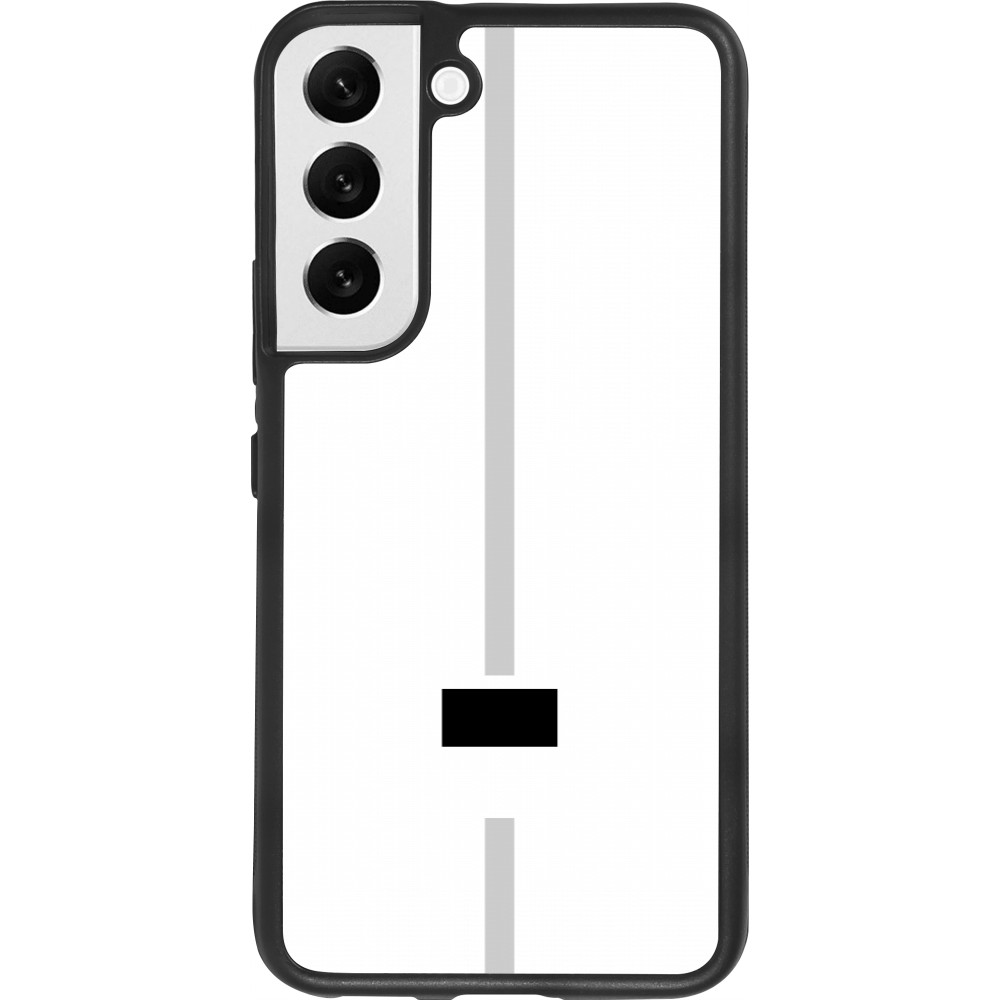 Coque Samsung Galaxy S22 - Silicone rigide noir Canton FR blanc