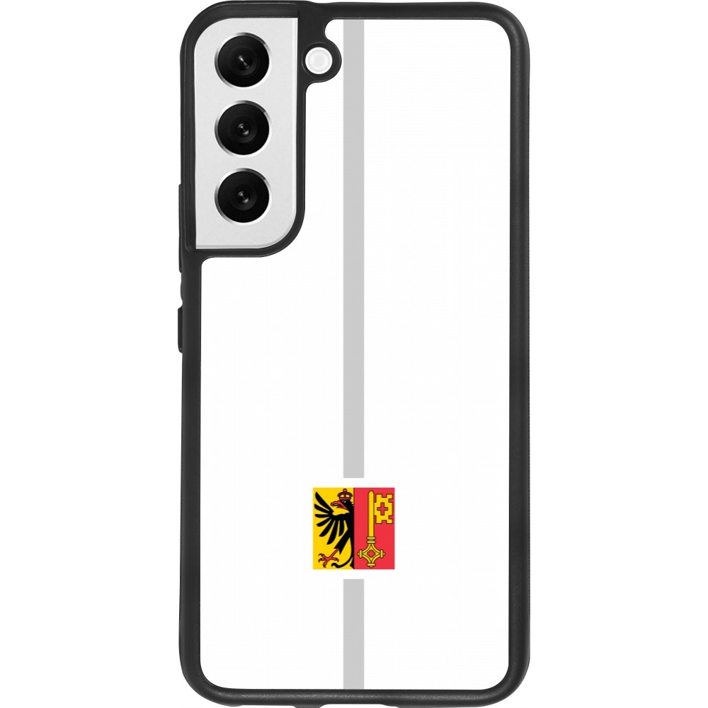 Samsung Galaxy S22 Case Hülle - Silikon schwarz Kanton GE weiss