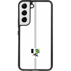 Coque Samsung Galaxy S22 - Silicone rigide noir Canton GR blanc