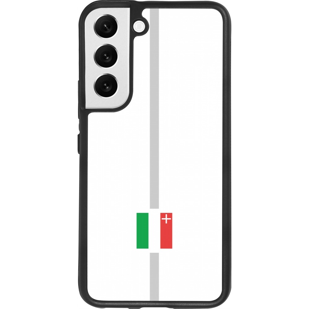 Coque Samsung Galaxy S22 - Silicone rigide noir Canton NE blanc
