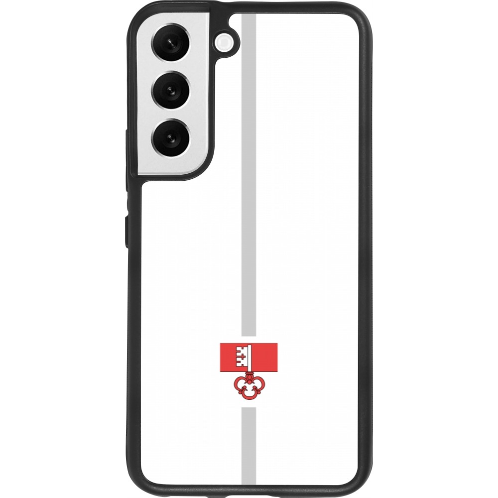 Coque Samsung Galaxy S22 - Silicone rigide noir Canton OW blanc