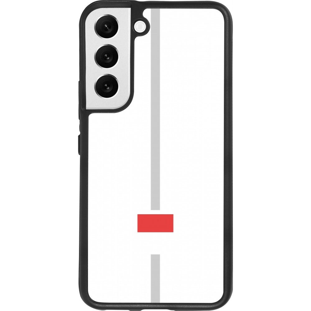 Coque Samsung Galaxy S22 - Silicone rigide noir Canton SO blanc