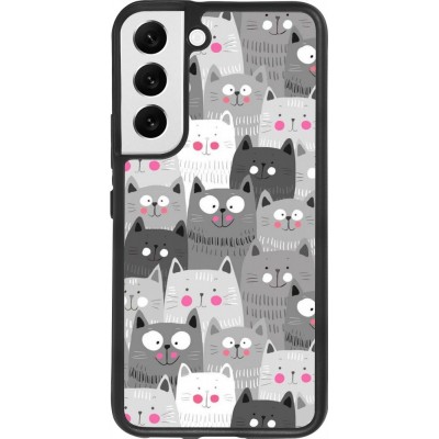 Hülle Samsung Galaxy S22 - Silikon schwarz Katzenschwärme