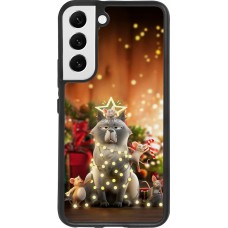 Coque Samsung Galaxy S22 - Silicone rigide noir Christmas 25 Xmas Cat