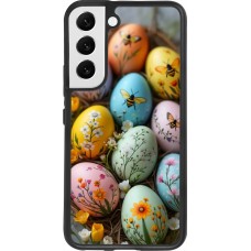 Coque Samsung Galaxy S22 - Silicone rigide noir Easter 2026 Eggs with bees