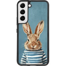 Coque Samsung Galaxy S22 - Silicone rigide noir Easter 2026 Rabbit navy