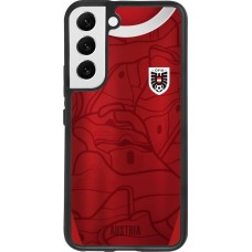 Coque Samsung Galaxy S22 - Silicone rigide noir Maillot de football Autriche personnalisable