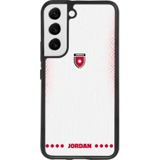 Coque Samsung Galaxy S22 - Silicone rigide noir Maillot de football Jordanie 2026 personnalisable