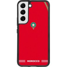 Coque Samsung Galaxy S22 - Silicone rigide noir Maillot de football Maroc 2026 personnalisable
